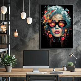 Surreal Sunset Reflection Art Poster with Abstract Flair