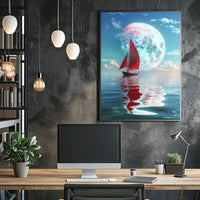 Sailing Under the Moon Poster
