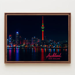 Auckland Night Skyline Photography Wanderlust Poster