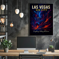 Las Vegas Sin City Vintage Poster Art Print PosterGoat