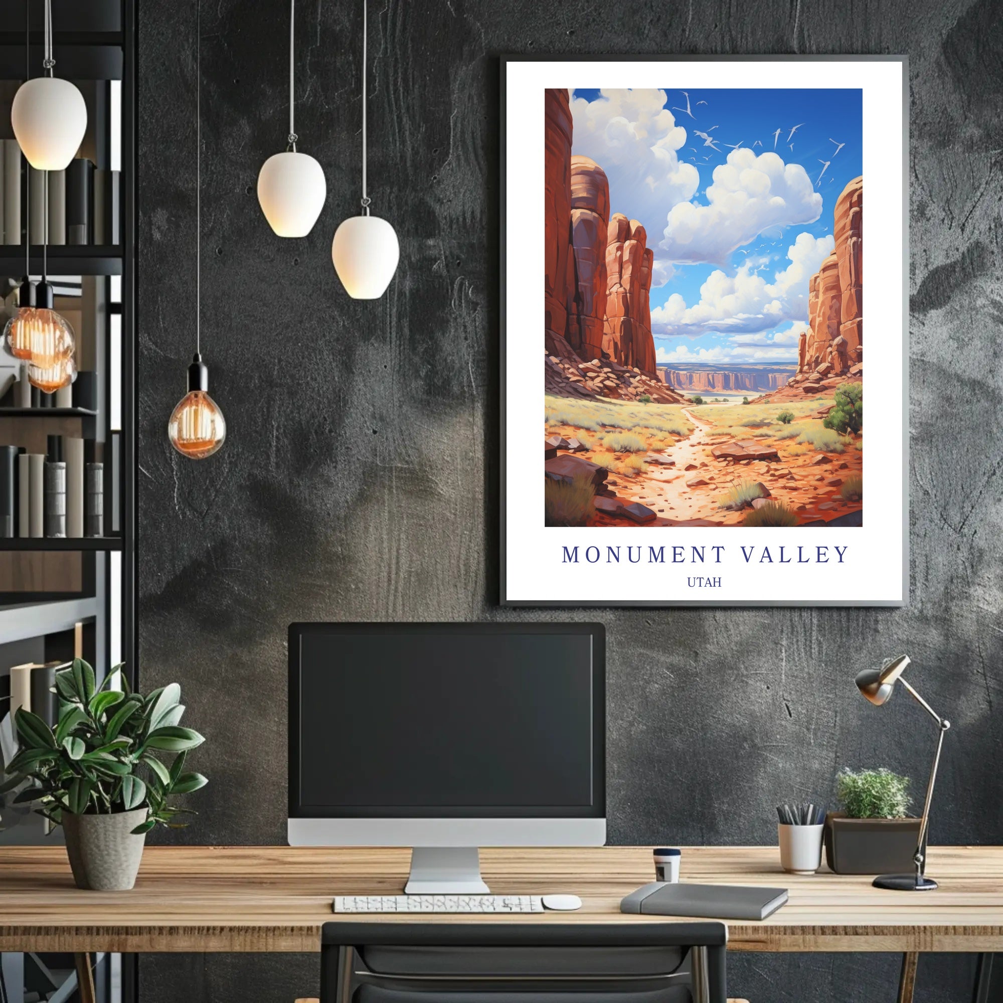 Monument Valley Majestic Landscape Travel Poster PosterGoat