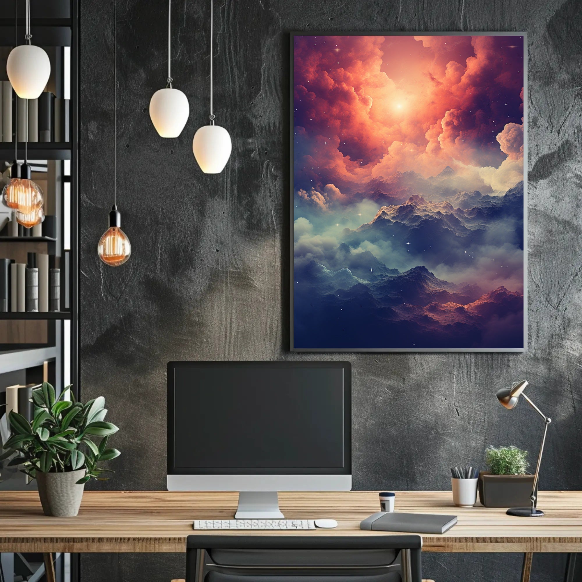 Celestial Mountainscape Poster