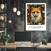 Fox in Floral Elegance: Artistic Poster