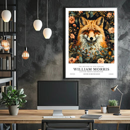 Fox in Floral Elegance: Artistic Poster
