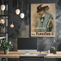 Champagne Elegance Vintage Poster Print
