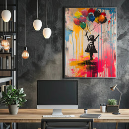 Innocence Meets Street Art: Vibrant Colors Artistic Poster