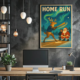 Holiday Baseball Reindeer: A Unique Sports Poster