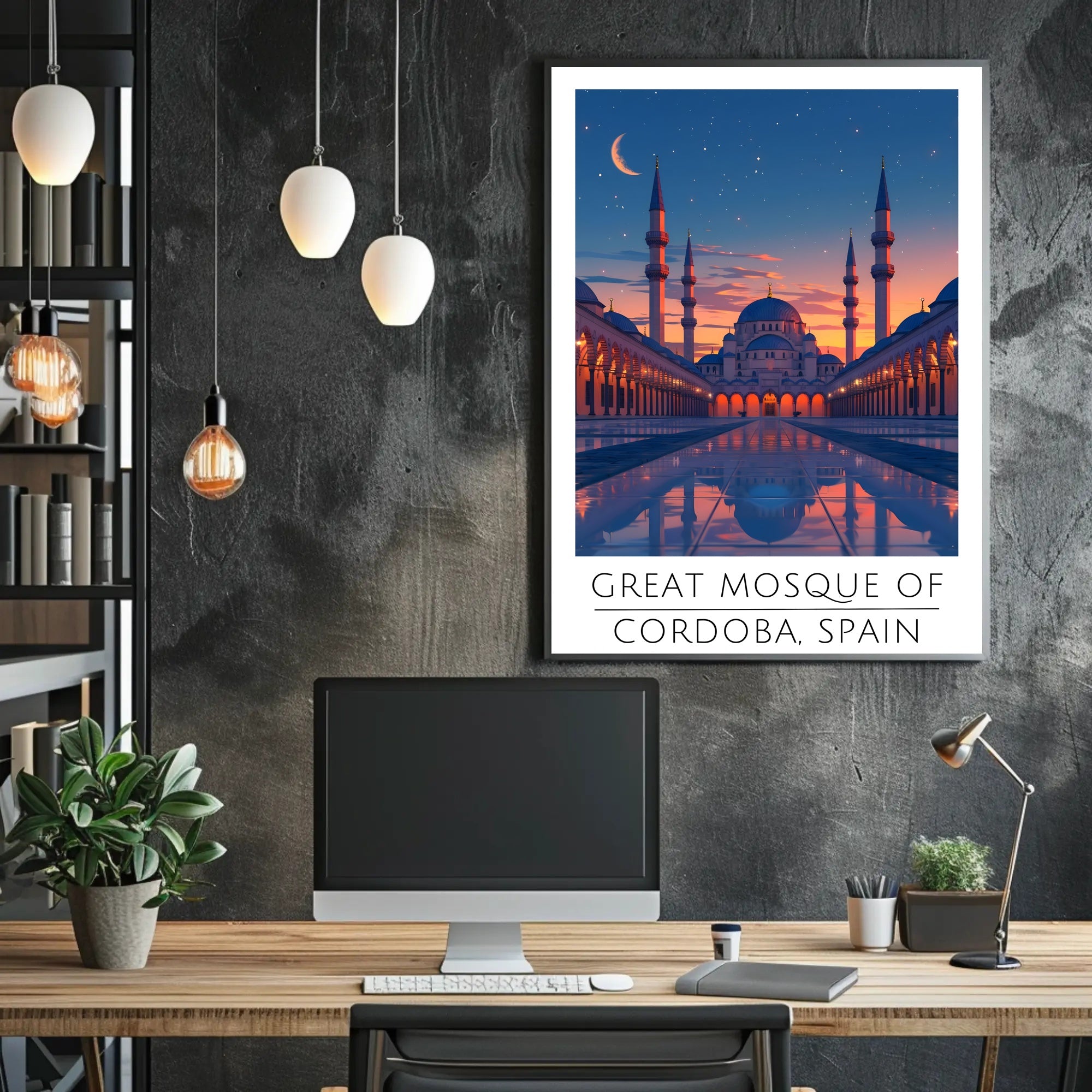 Great Mosque Twilight Serenity Cultural or Heritage Poster