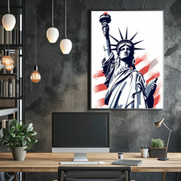 Statue of Liberty Celebrated Masterpiece Travel Poster
