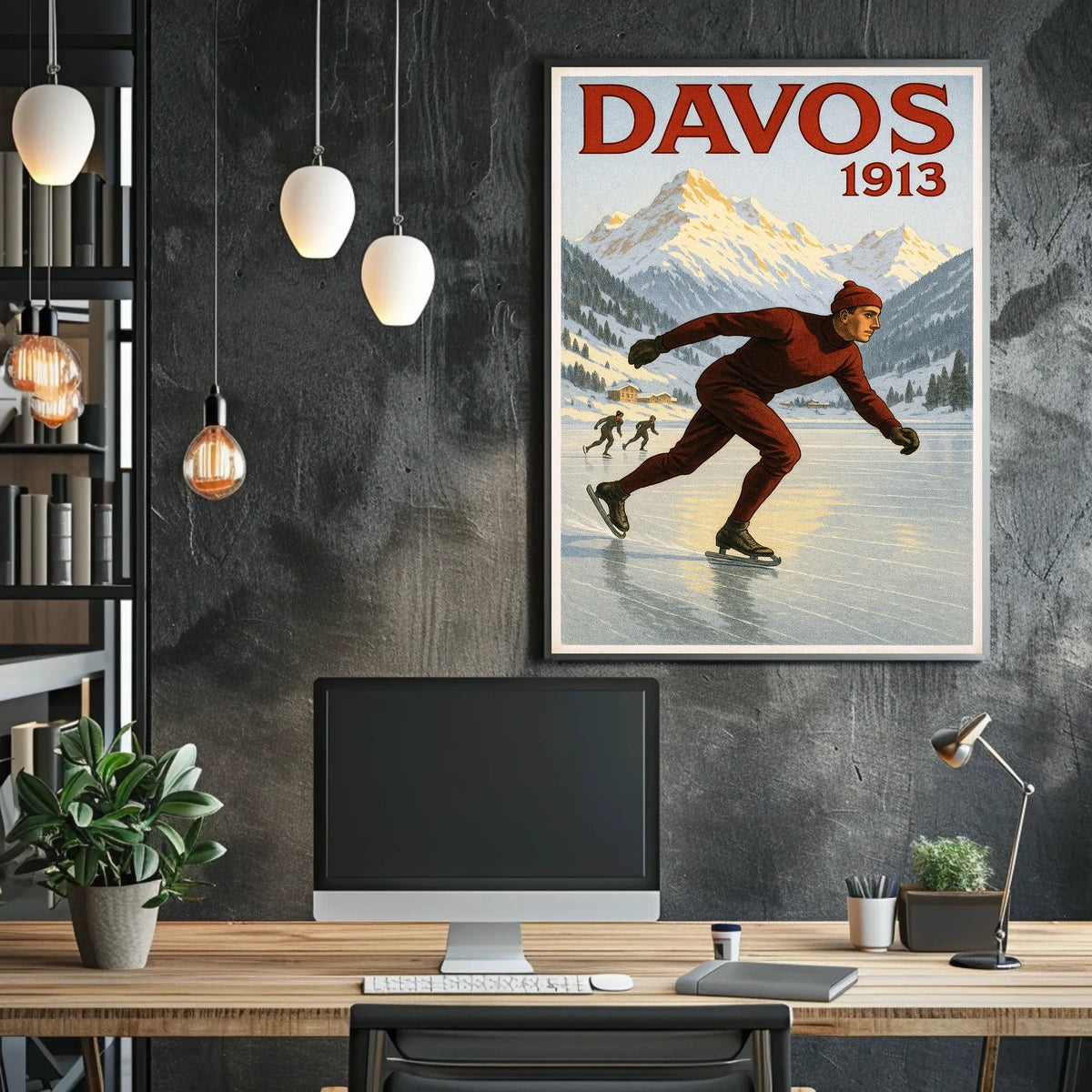 Davos 1913 Ice Skating Poster