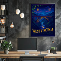 West Virginia Scenic Twilight Travel Poster