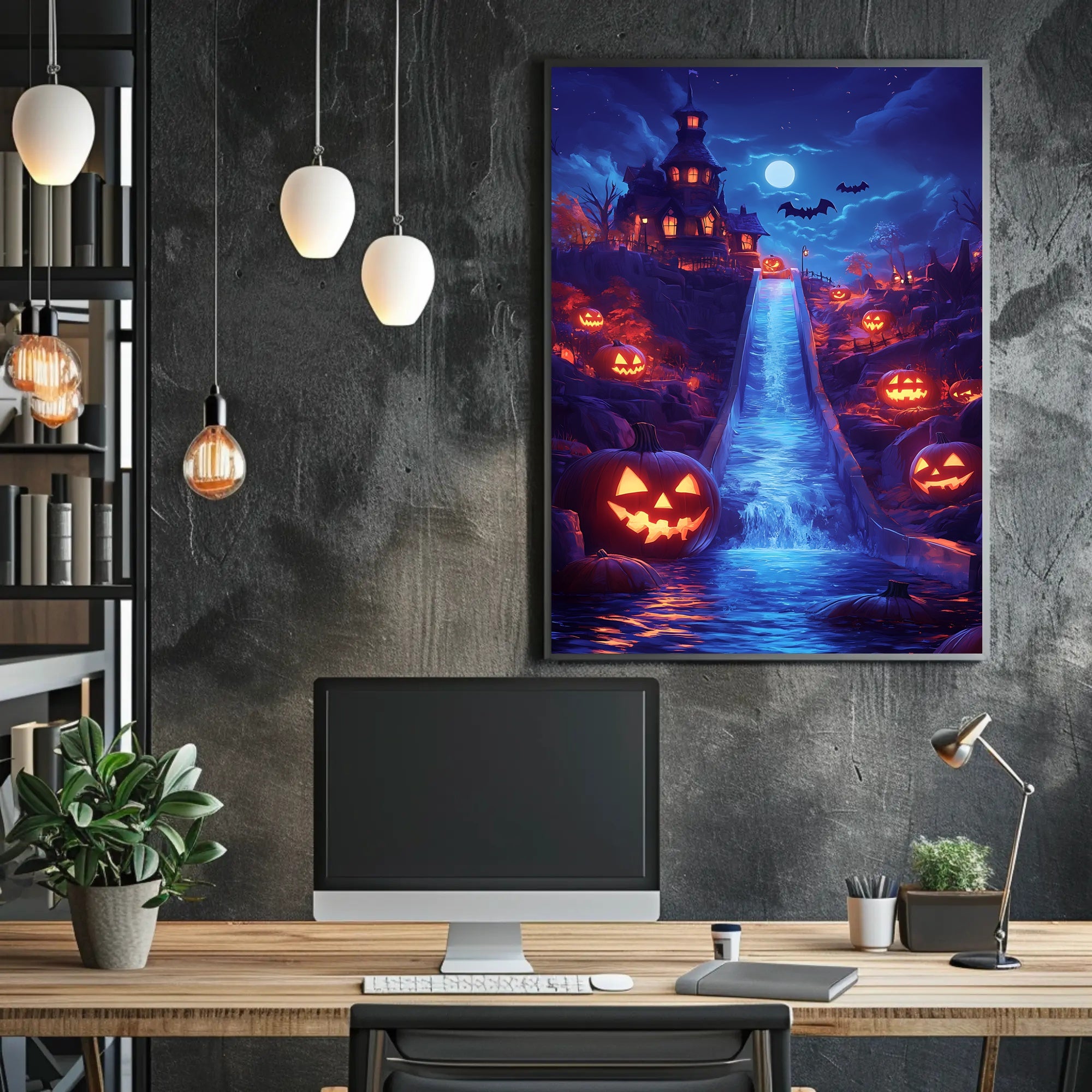 Halloween Manor: Gothic Nightfall Fantasy or Mythology Poster