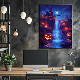 Halloween Manor: Gothic Nightfall Fantasy or Mythology Poster