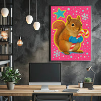 Festive Squirrel Delight Poster