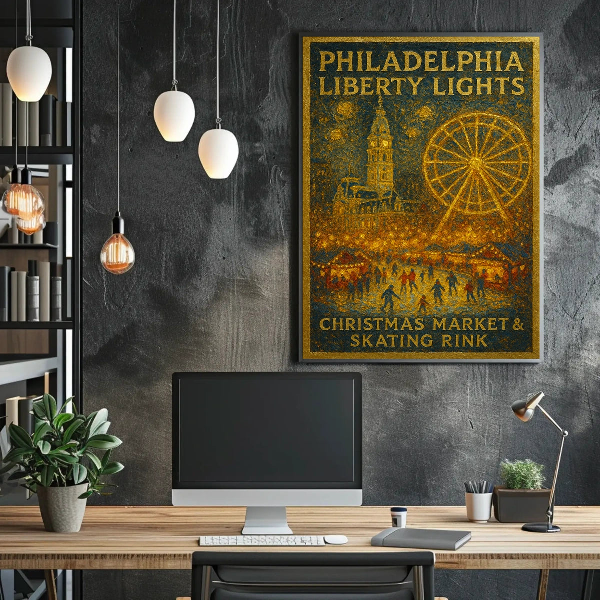Philadelphia Liberty Lights Poster