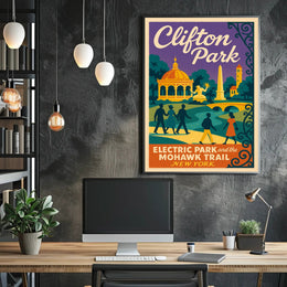 Clifton Park Nostalgia Poster Vintage Riverside Wall Art