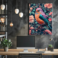 Vibrant Bird In Bloom William Morris Art Poster