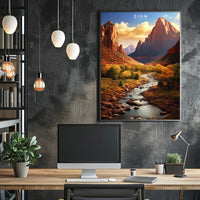 Zion National Park Scenic Travel Poster Print