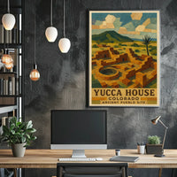 Yucca House Pueblo Site Cultural Heritage Desert Landscape Poster