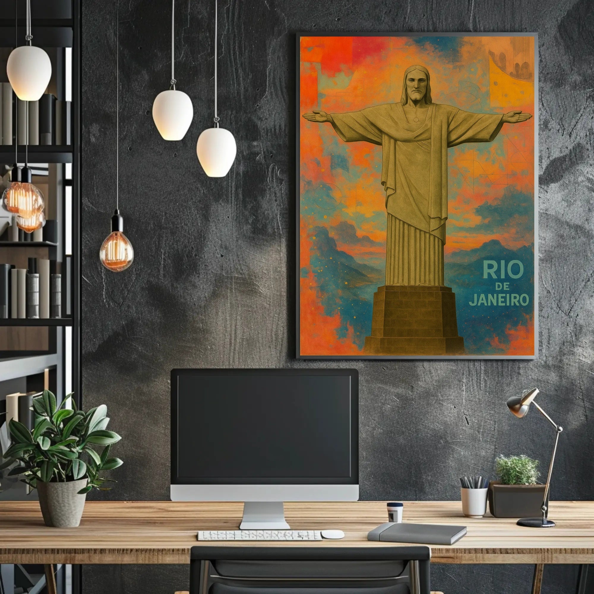 Christ the Redeemer Sunrise Travel Poster