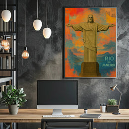 Christ the Redeemer Sunrise Travel Poster