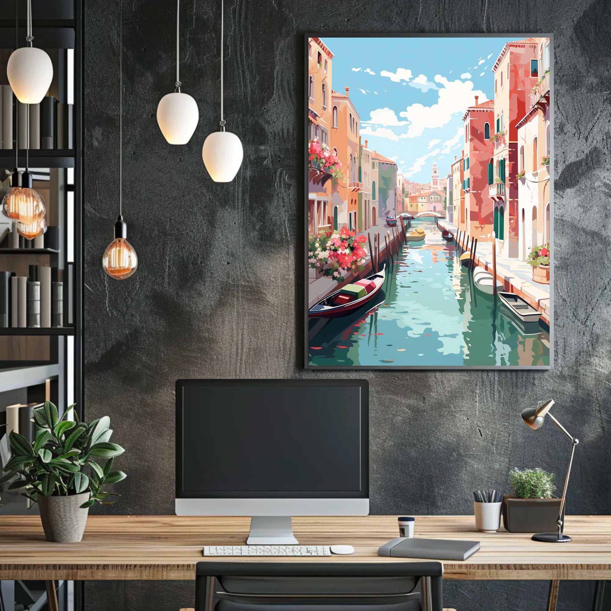 Venetian Canal Scene Poster
