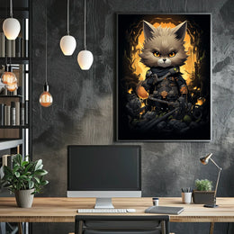 Warrior Cat In A Fantasy Realm Poster