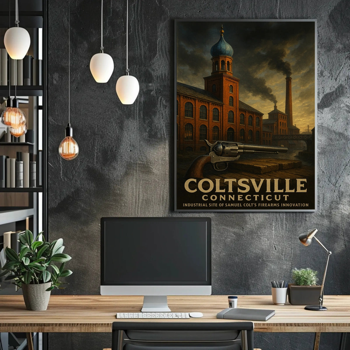 Coltsville, Connecticut Industrial Poster