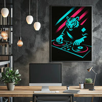 Neon Tiger Dj Poster