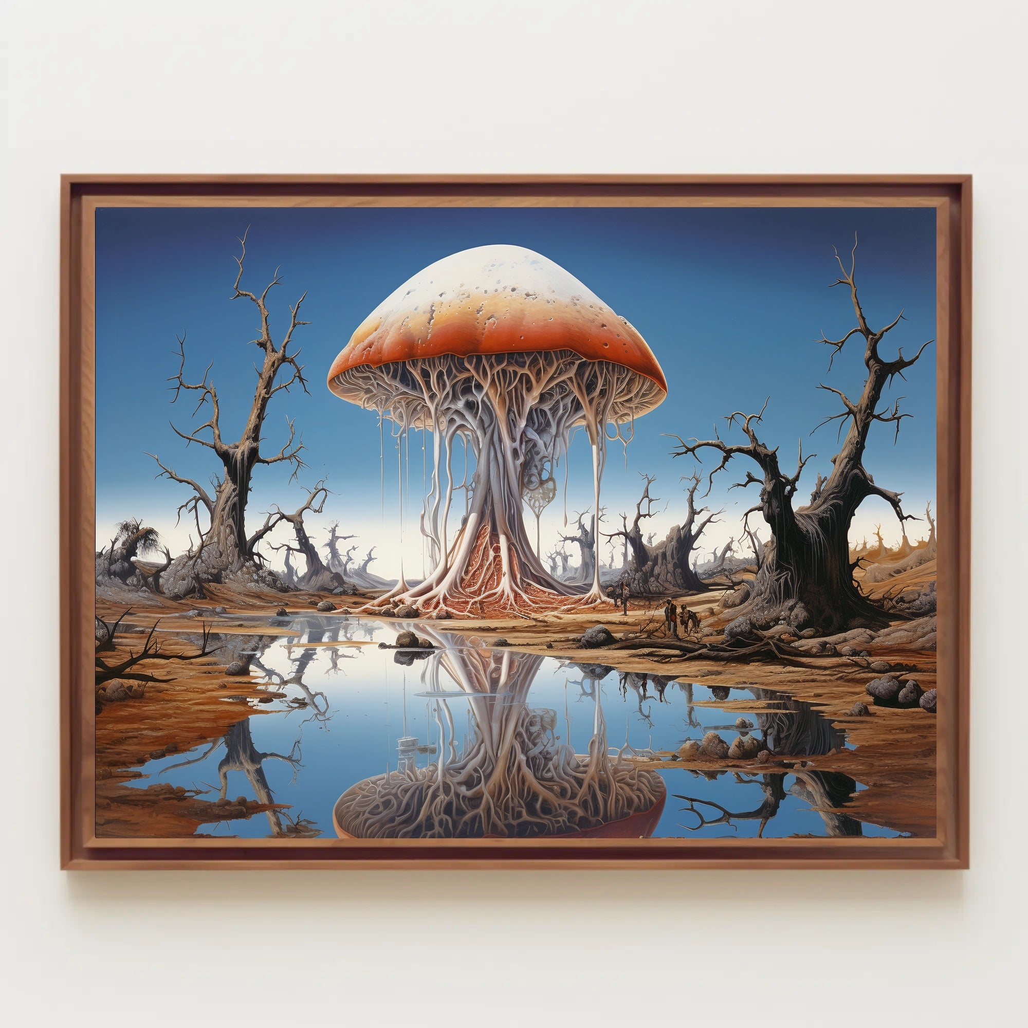Surreal Mushroom Landscape in a Fantasy or Mythology Poster