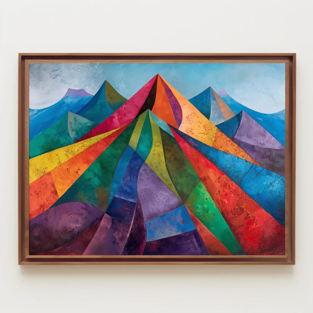 Abstract Geometric Mountain Landscape Poster Art Print