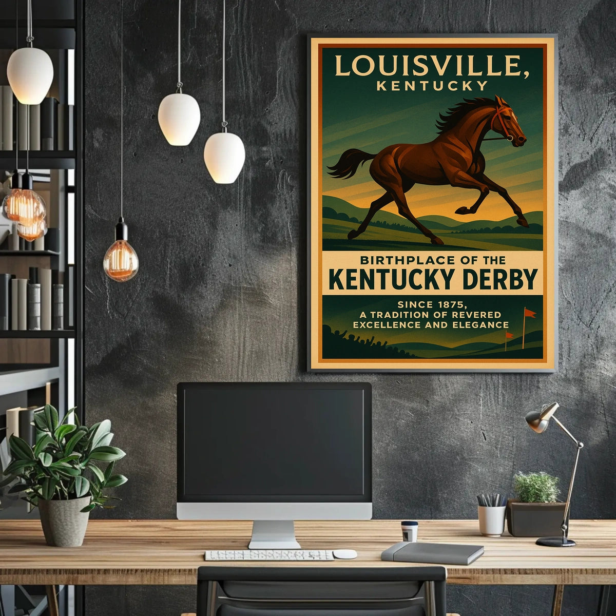 Kentucky Derby Vintage Horse Racing Poster Print