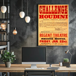 Houdini Challenge Vintage Escape Artist Cultural Poster
