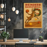 Reindeer Basketball Poster