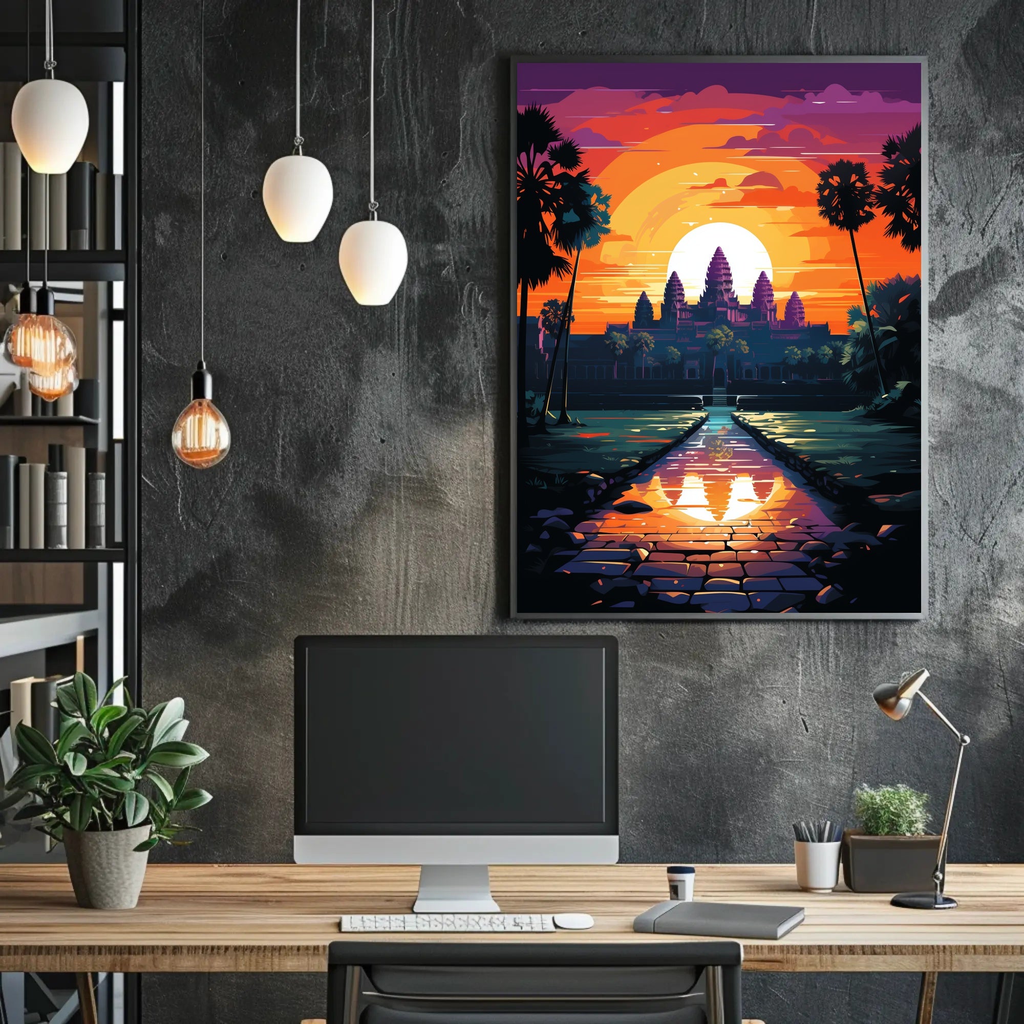 Sunset Over Angkor Wat Poster