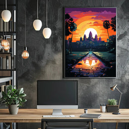 Sunset Over Angkor Wat Poster