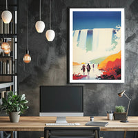 Journey Beneath The Falls Scenic Wall Art Poster