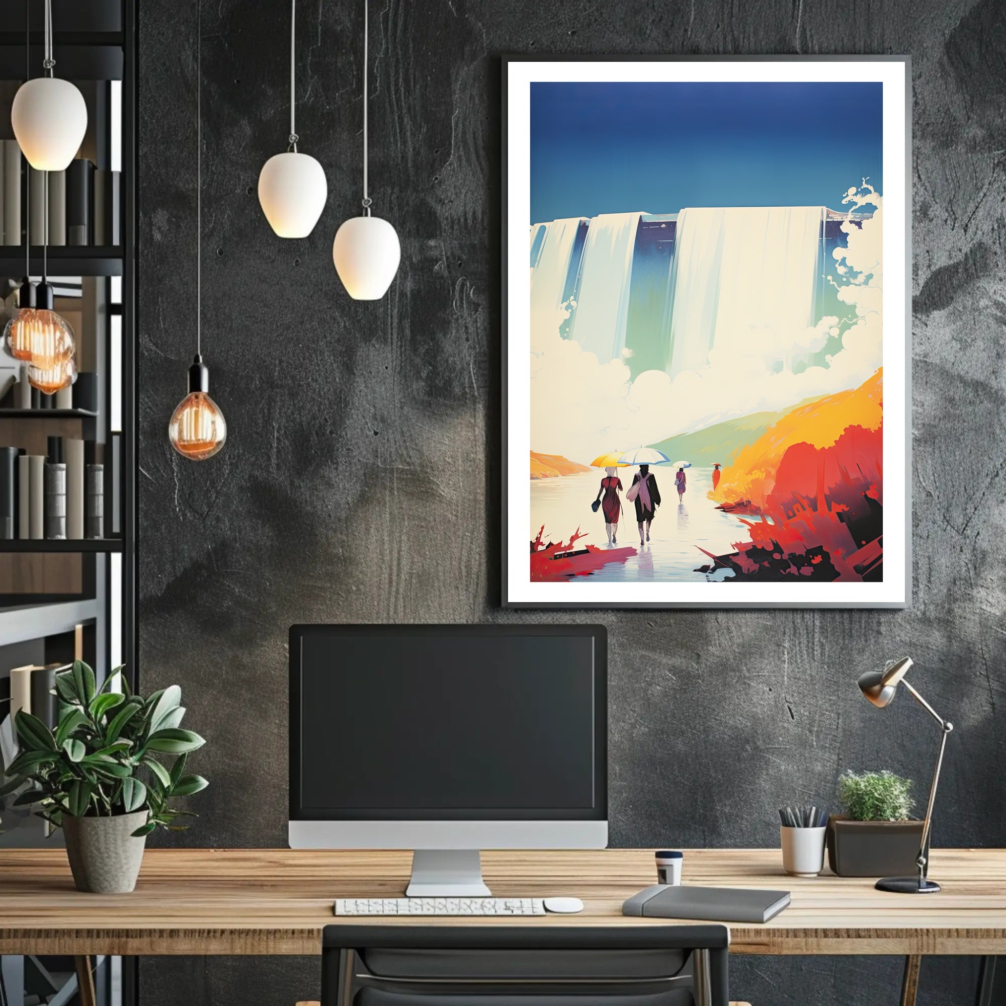 Journey Beneath The Falls Scenic Wall Art Poster