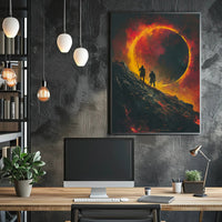 Epic Medieval Adventure in Fiery Fantasy Poster PosterGoat