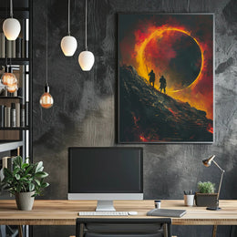 Epic Medieval Adventure in Fiery Fantasy Poster PosterGoat