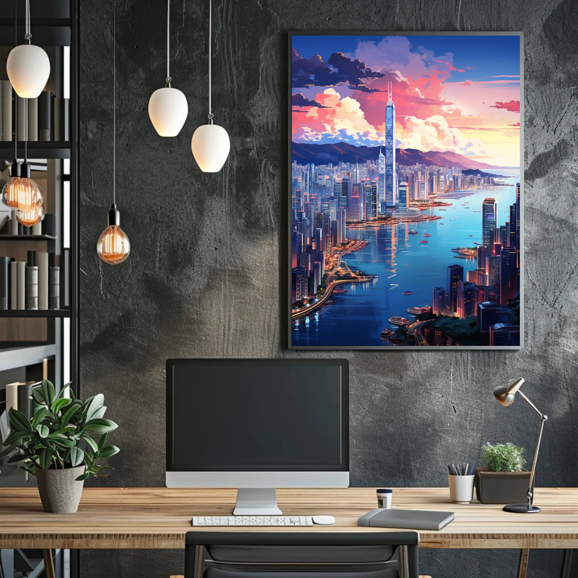 Cityscape At Sunset Poster