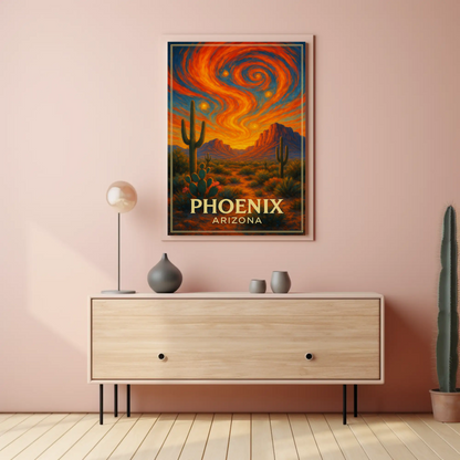 Phoenix Arizona Starry Desert Sky Travel Poster