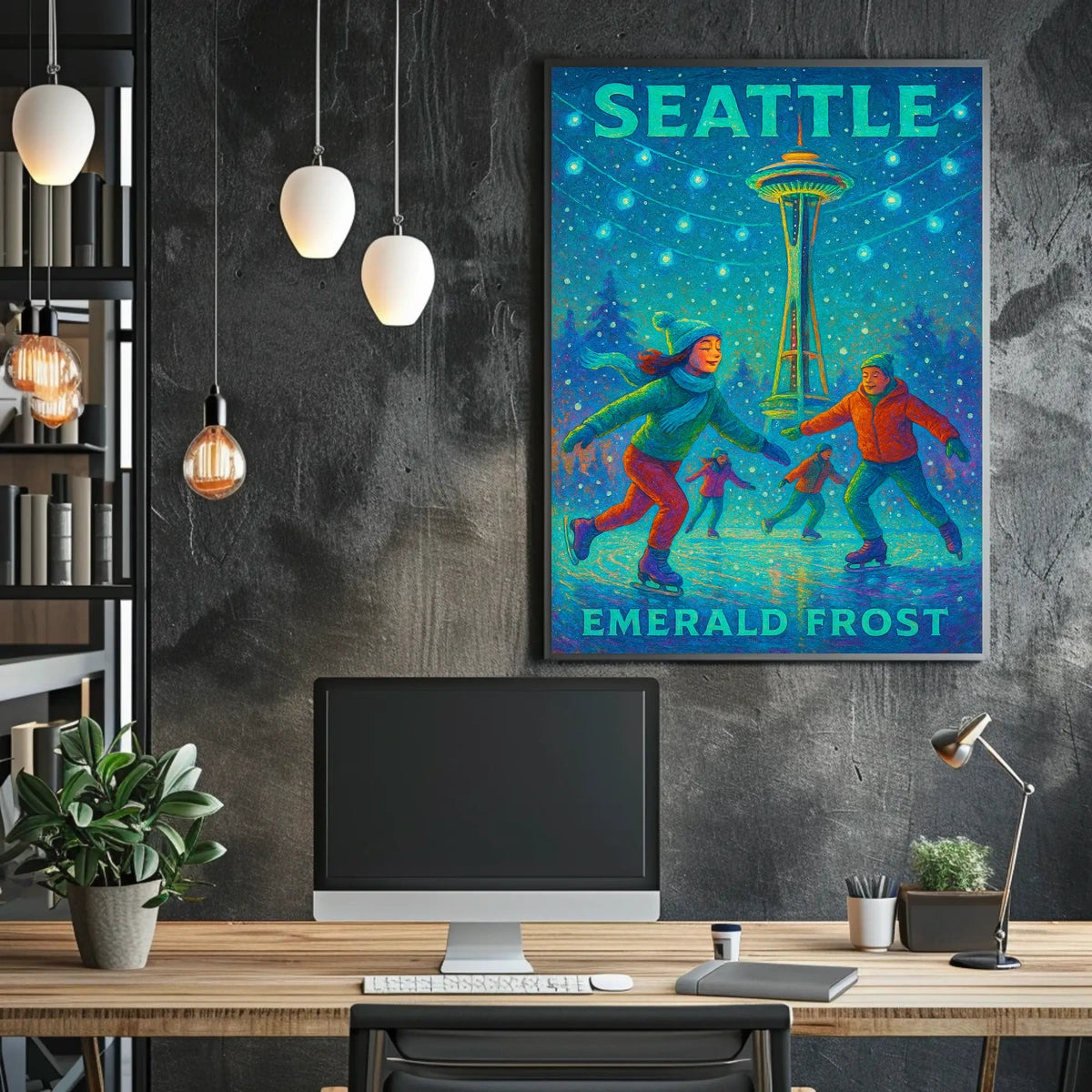 Seattle Emerald Frost Poster