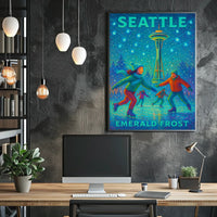 Seattle Emerald Frost Poster