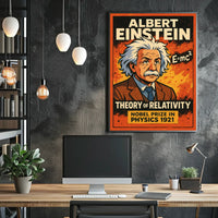 Einstein Relativity Vintage Science Curious Poster