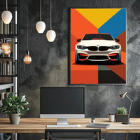 Bold and Dynamic Automotive Art Poster PosterGoat