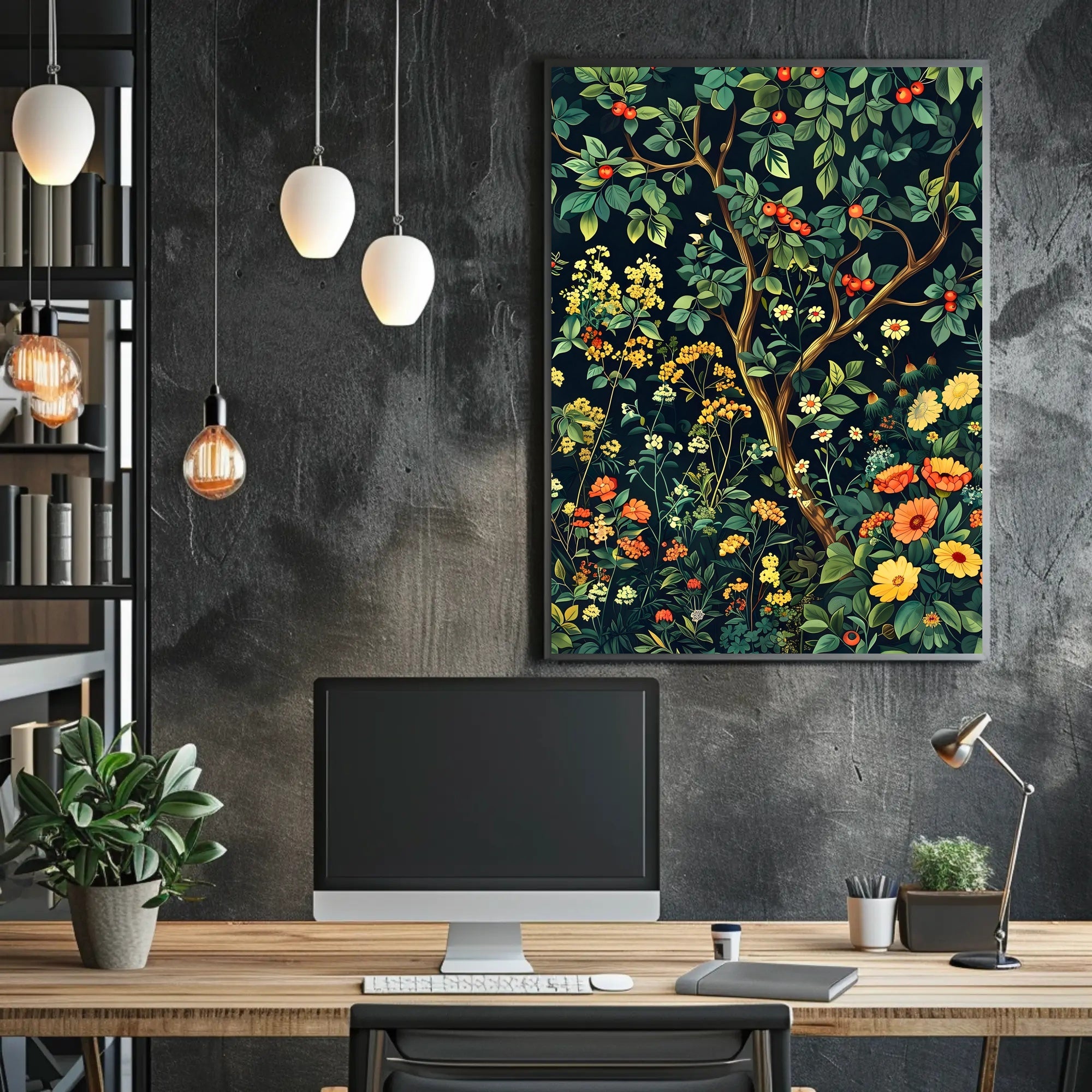 Vibrant Botanical Garden Wall Art Print