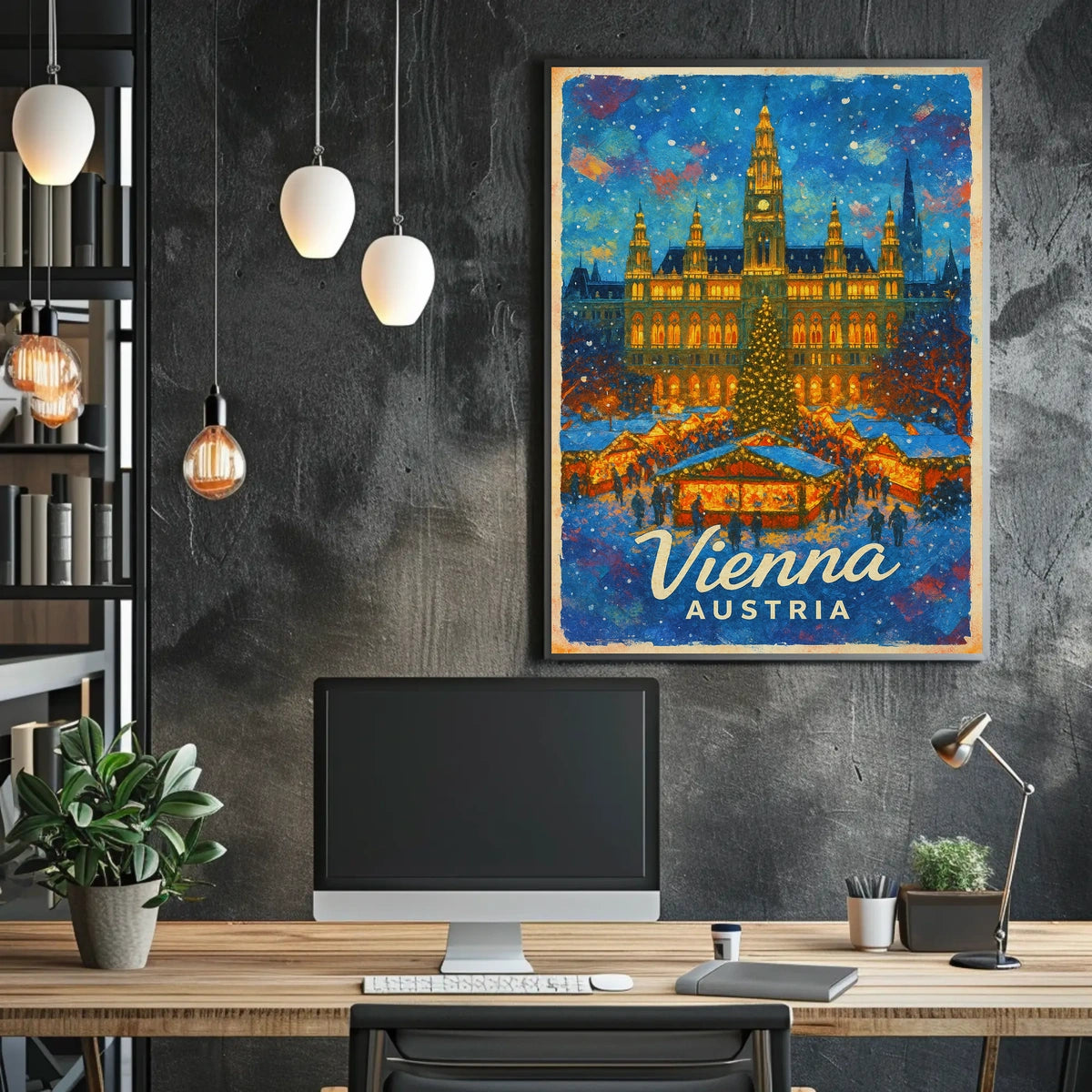 Vienna Winter Wonderland Timeless Cityscape Artistic Decor Enthusiasts Vintage Urban Poster