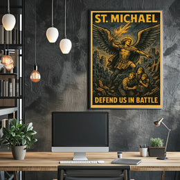 St. Michael Defend Us In Battle Poster
