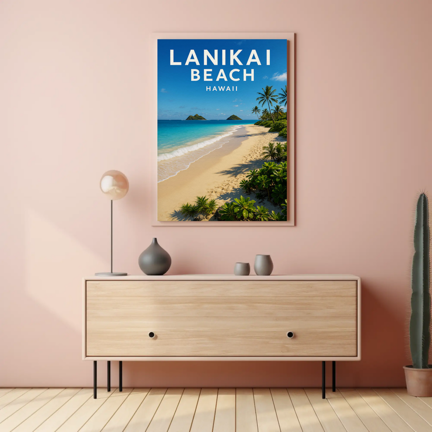 Lanikai Beach Hawaii Turquoise Waters Scenic Poster